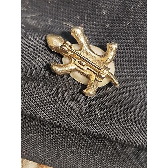 Vintage Green Enamel Turtle Tortoise Brooch Pin Green Eyes 1" - Picture 4 of 4